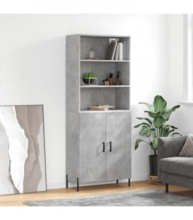 vidaXL Highboard Concrete Grey 69,5x34x180 cm Engineered Wood