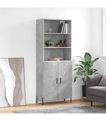 vidaXL Highboard Concrete Grey 69,5x34x180 cm Engineered Wood