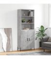 vidaXL Highboard Concrete Grey 69,5x34x180 cm Engineered Wood