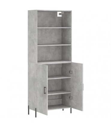 vidaXL Highboard Concrete Grey 69,5x34x180 cm Engineered Wood