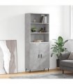 vidaXL Highboard Concrete Grey 69,5x34x180 cm Engineered Wood