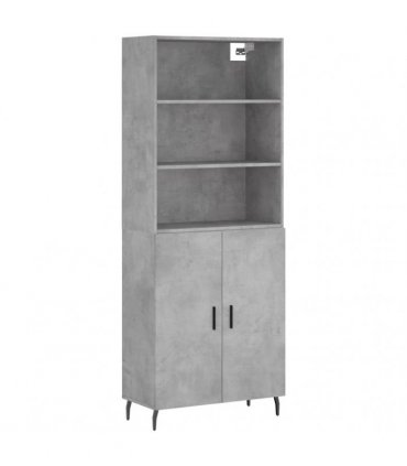 vidaXL Highboard Concrete Grey 69,5x34x180 cm Engineered Wood
