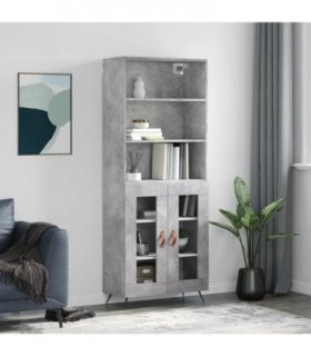 vidaXL Highboard Concrete Grey 69,5x34x180 cm Engineered Wood