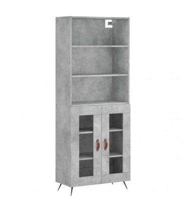 vidaXL Highboard Concrete Grey 69,5x34x180 cm Engineered Wood