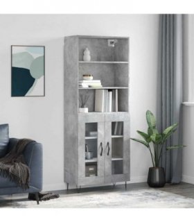 vidaXL Highboard Concrete Grey 69,5x34x180 cm Engineered Wood