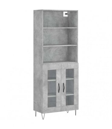 vidaXL Highboard Concrete Grey 69,5x34x180 cm Engineered Wood