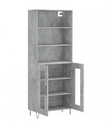 vidaXL Highboard Concrete Grey 69,5x34x180 cm Engineered Wood