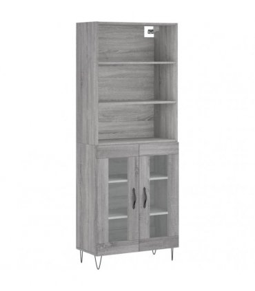 vidaXL Highboard Grey Sonoma 69,5x34x180 cm Engineered Wood