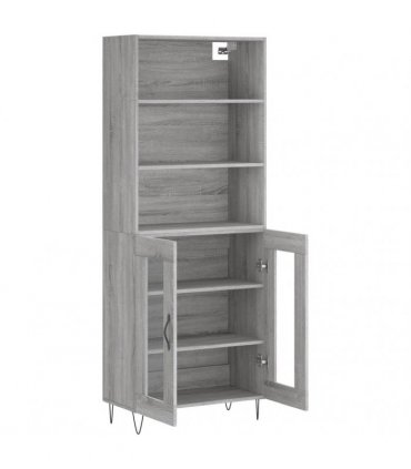 vidaXL Highboard Grey Sonoma 69,5x34x180 cm Engineered Wood