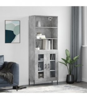 vidaXL Highboard Concrete Grey 69,5x34x180 cm Engineered Wood