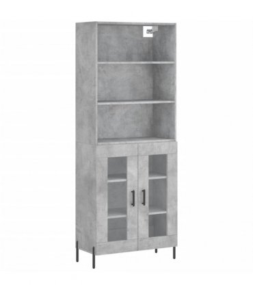 vidaXL Highboard Concrete Grey 69,5x34x180 cm Engineered Wood
