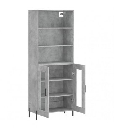 vidaXL Highboard Concrete Grey 69,5x34x180 cm Engineered Wood