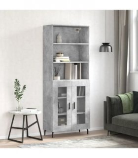 vidaXL Highboard Concrete Grey 69,5x34x180 cm Engineered Wood