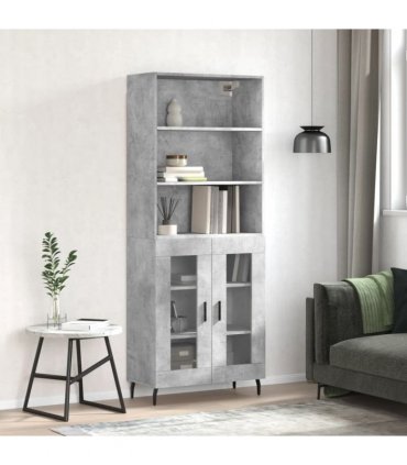 vidaXL Highboard Concrete Grey 69,5x34x180 cm Engineered Wood