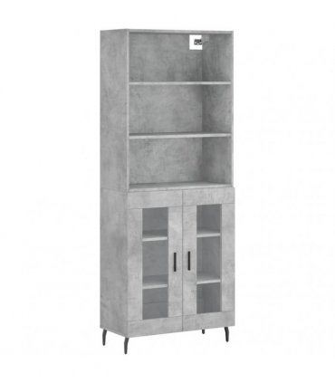 vidaXL Highboard Concrete Grey 69,5x34x180 cm Engineered Wood