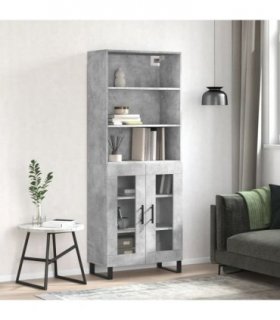 vidaXL Highboard Concrete Grey 69,5x34x180 cm Engineered Wood
