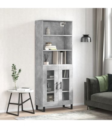 vidaXL Highboard Concrete Grey 69,5x34x180 cm Engineered Wood