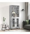 vidaXL Highboard Concrete Grey 69,5x34x180 cm Engineered Wood