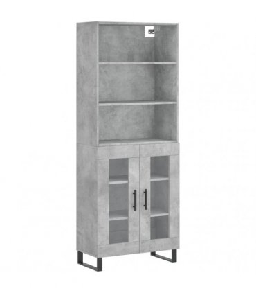 vidaXL Highboard Concrete Grey 69,5x34x180 cm Engineered Wood