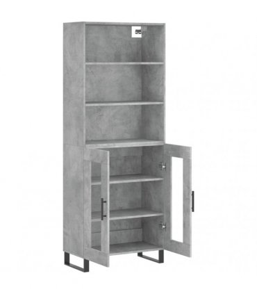 vidaXL Highboard Concrete Grey 69,5x34x180 cm Engineered Wood