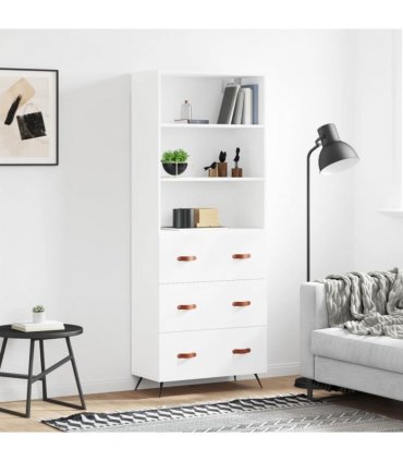 vidaXL Highboard White 69,5x34x180 cm Engineered Wood