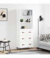 vidaXL Highboard White 69,5x34x180 cm Engineered Wood