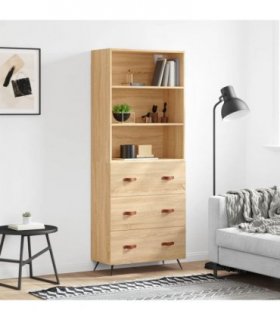 vidaXL Highboard Sonoma Oak 69,5x34x180 cm Engineered Wood