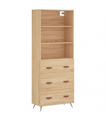 vidaXL Highboard Sonoma Oak 69,5x34x180 cm Engineered Wood