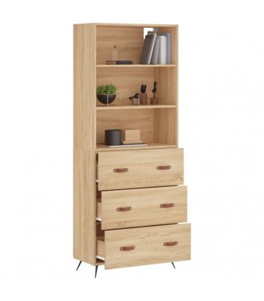 vidaXL Highboard Sonoma Oak 69,5x34x180 cm Engineered Wood