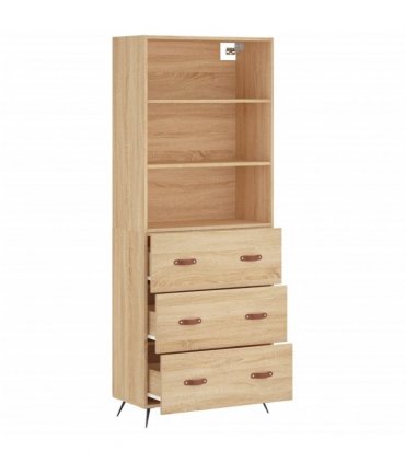 vidaXL Highboard Sonoma Oak 69,5x34x180 cm Engineered Wood