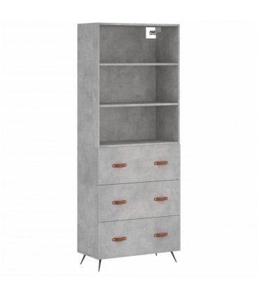 vidaXL Highboard Concrete Grey 69,5x34x180 cm Engineered Wood