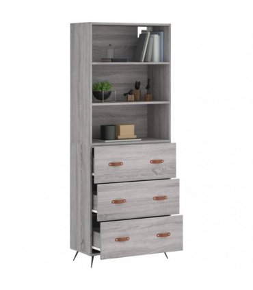 vidaXL Highboard Grey Sonoma 69,5x34x180 cm Engineered Wood
