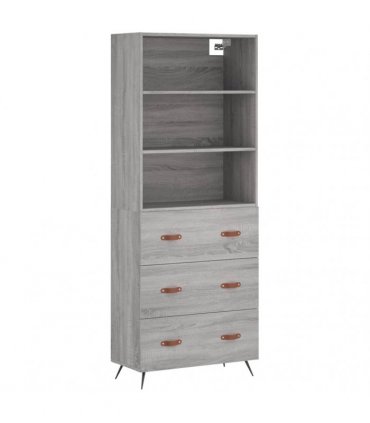 vidaXL Highboard Grey Sonoma 69,5x34x180 cm Engineered Wood