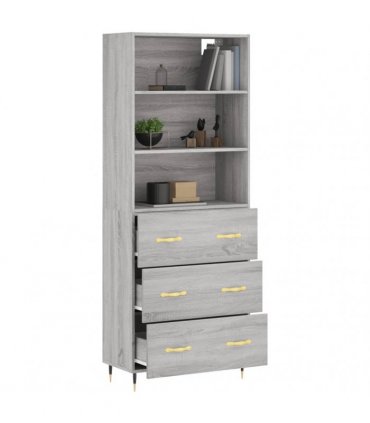 vidaXL Highboard Grey Sonoma 69,5x34x180 cm Engineered Wood