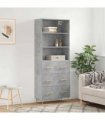 vidaXL Highboard Concrete Grey 69,5x34x180 cm Engineered Wood