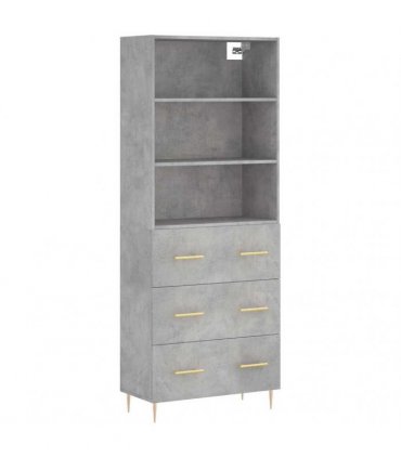 vidaXL Highboard Concrete Grey 69,5x34x180 cm Engineered Wood
