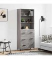 vidaXL Highboard Grey Sonoma 69,5x34x180 cm Engineered Wood