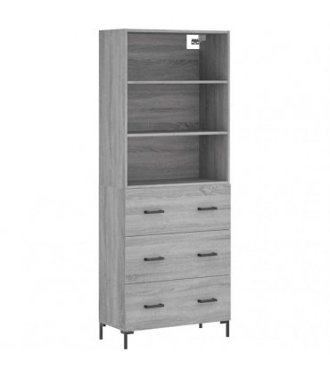 vidaXL Highboard Grey Sonoma 69,5x34x180 cm Engineered Wood