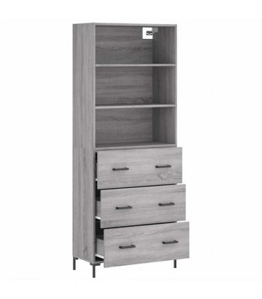 vidaXL Highboard Grey Sonoma 69,5x34x180 cm Engineered Wood