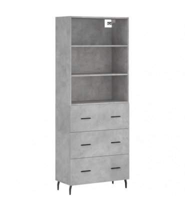 vidaXL Highboard Concrete Grey 69,5x34x180 cm Engineered Wood
