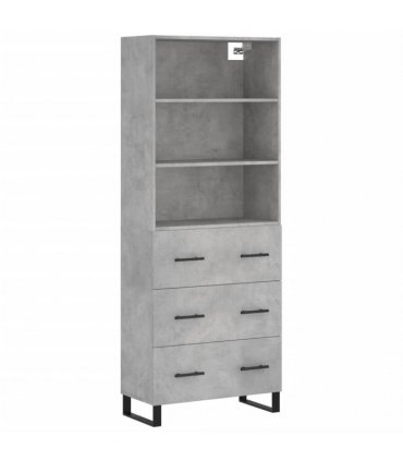 vidaXL Highboard Concrete Grey 69,5x34x180 cm Engineered Wood