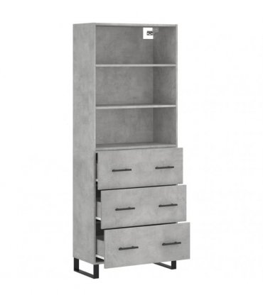 vidaXL Highboard Concrete Grey 69,5x34x180 cm Engineered Wood