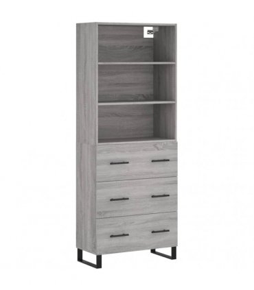 vidaXL Highboard Grey Sonoma 69,5x34x180 cm Engineered Wood