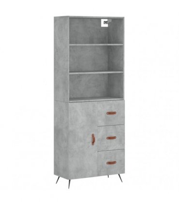 vidaXL Highboard Concrete Grey 69,5x34x180 cm Engineered Wood