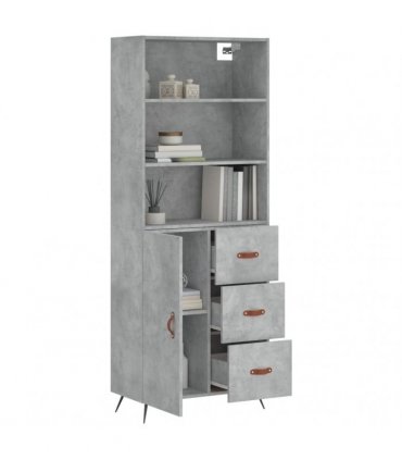 vidaXL Highboard Concrete Grey 69,5x34x180 cm Engineered Wood