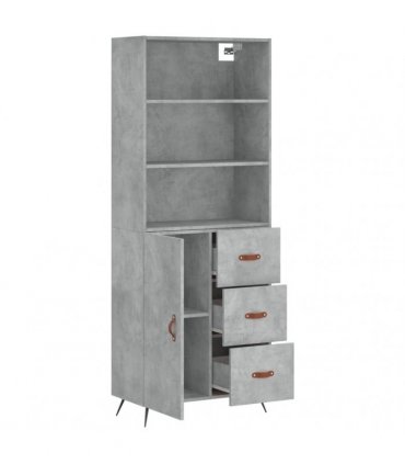 vidaXL Highboard Concrete Grey 69,5x34x180 cm Engineered Wood