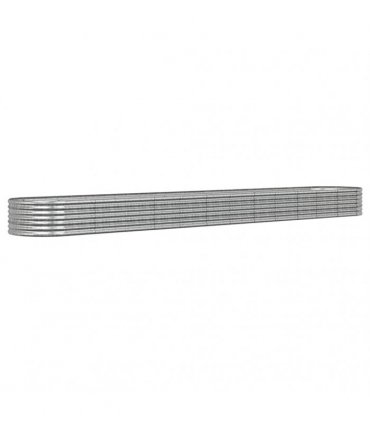 vidaXL Garden Raised Bed Galvanised Steel 512x80x36 cm Silver