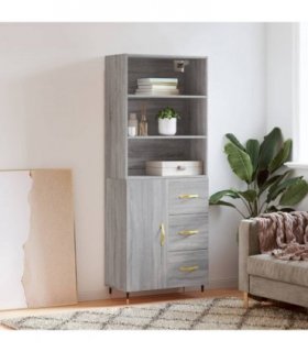 vidaXL Highboard Grey Sonoma 69,5x34x180 cm Engineered Wood