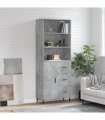 vidaXL Highboard Concrete Grey 69,5x34x180 cm Engineered Wood