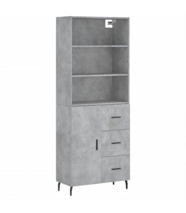 vidaXL Highboard Concrete Grey 69,5x34x180 cm Engineered Wood
